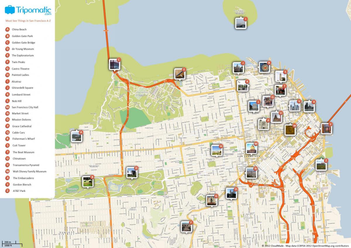Mapa da cidade de São Francisco