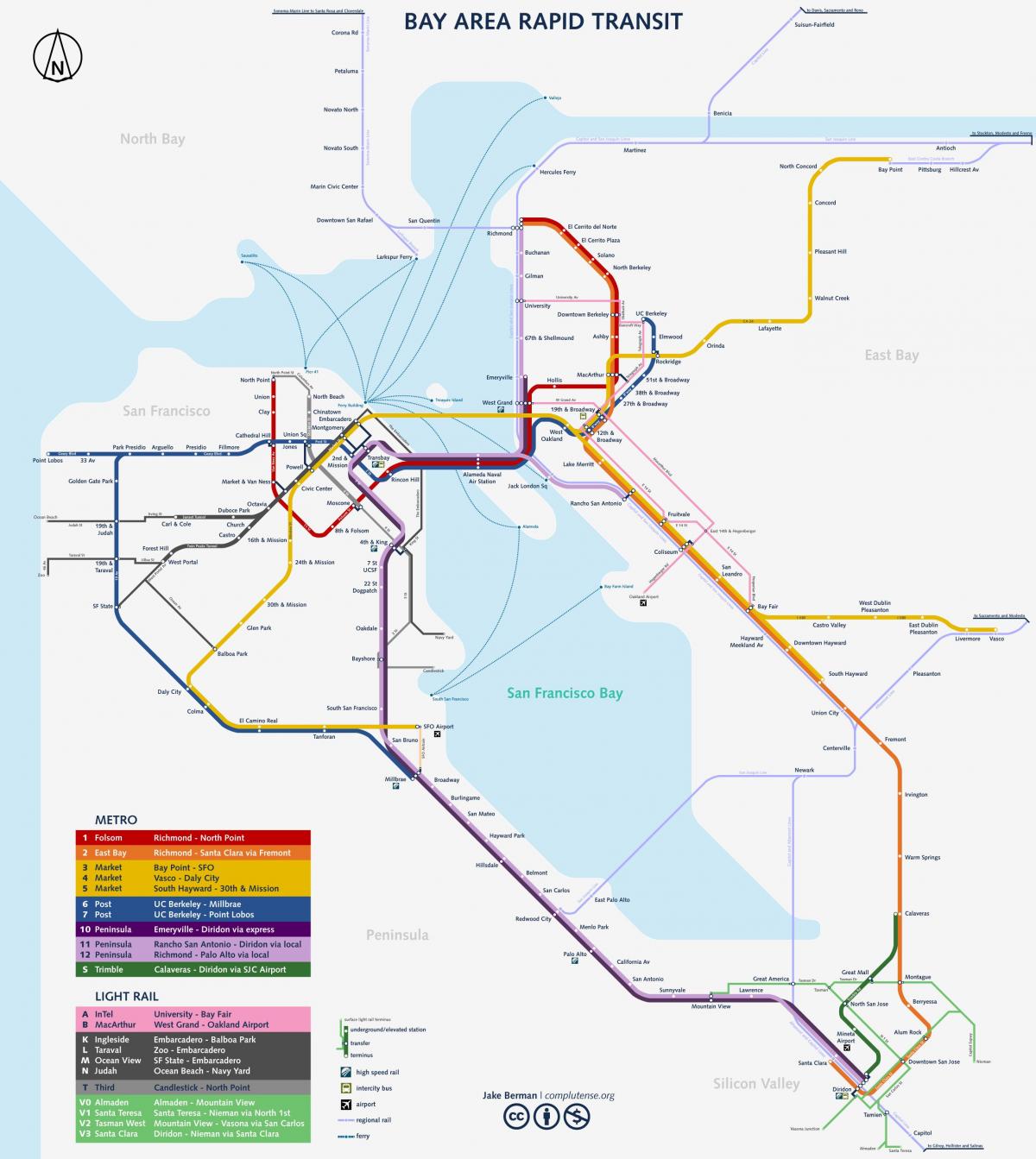 Mapa das estações ferroviárias de São Francisco