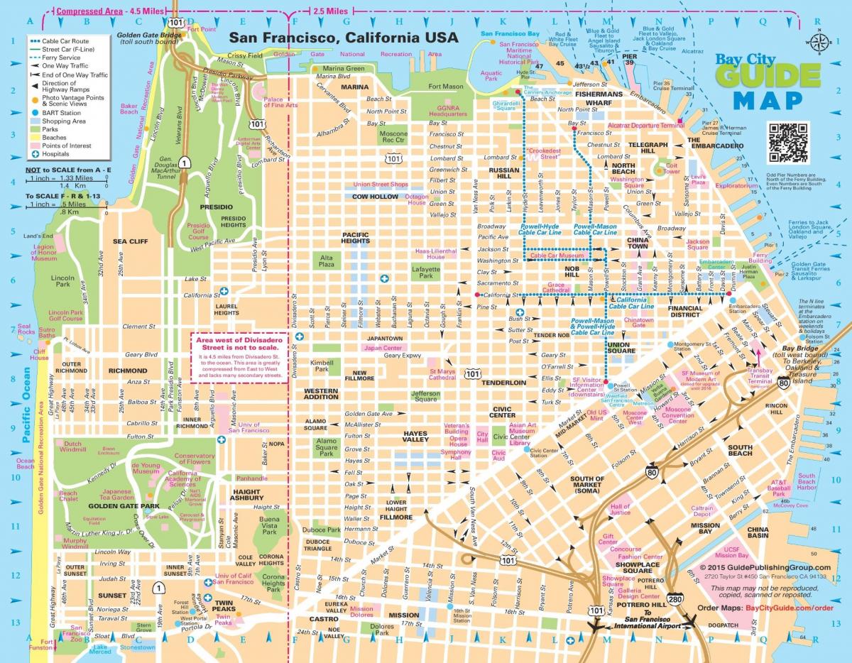 Mapa das ruas de São Francisco