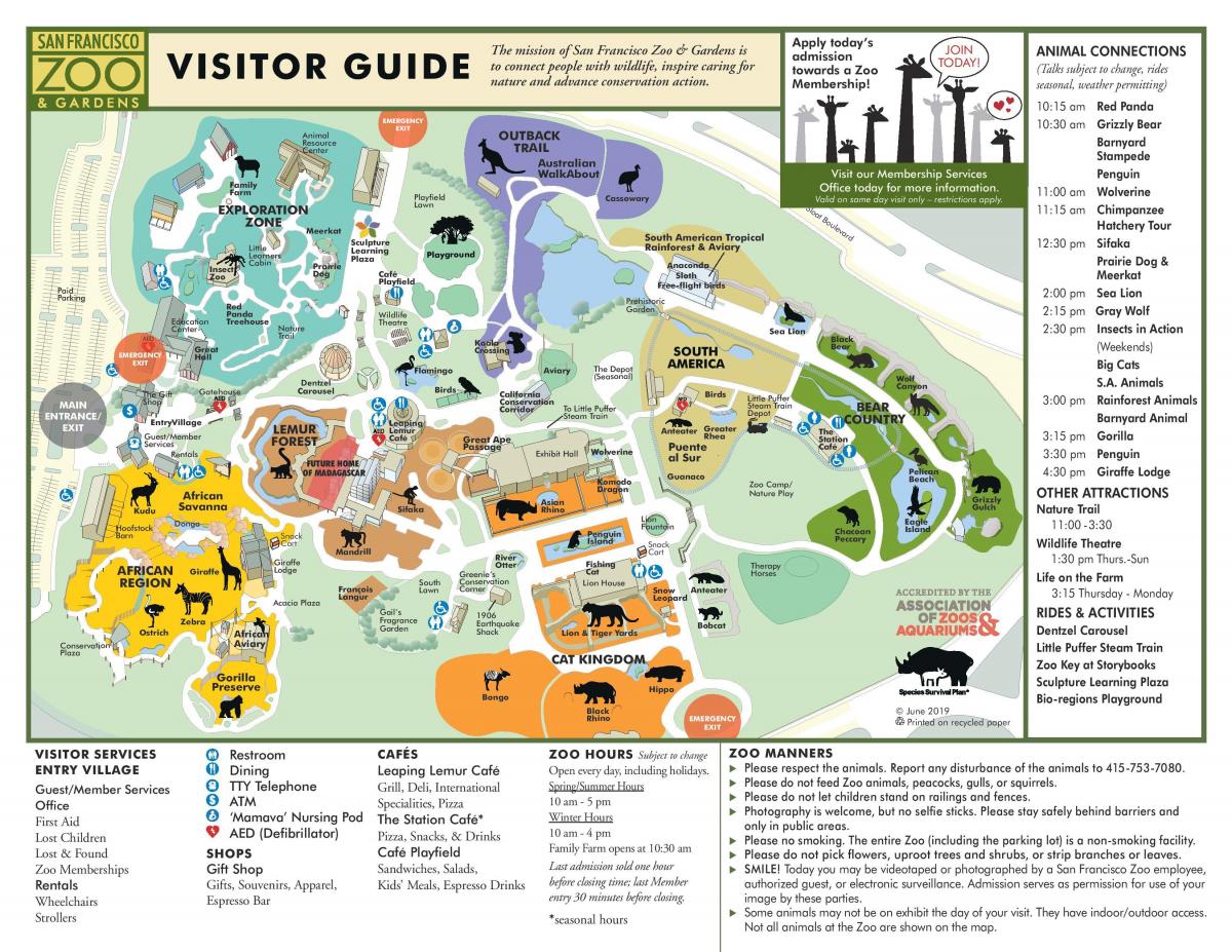 Mapa do Parque Zoológico de São Francisco